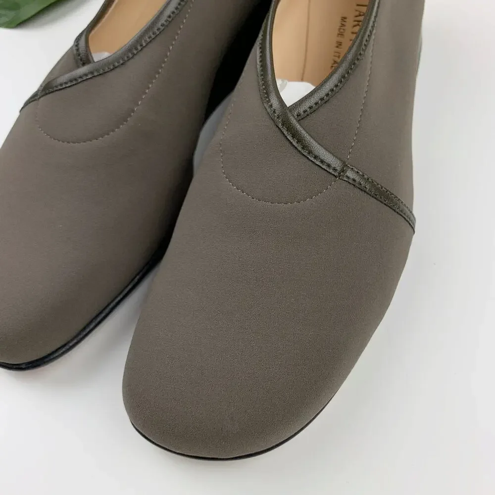 Taryn Rose Loafers Slip On Low Wedge Green Comfort Shoes Womens 38 US 7.5 Narrow